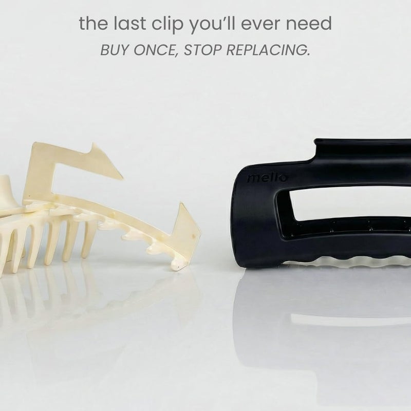 Mello The Original Hair Claw Clip Squishy Claw Clip Made in Korea Patent Pending 30021976 (Black, Medium) - Image 5